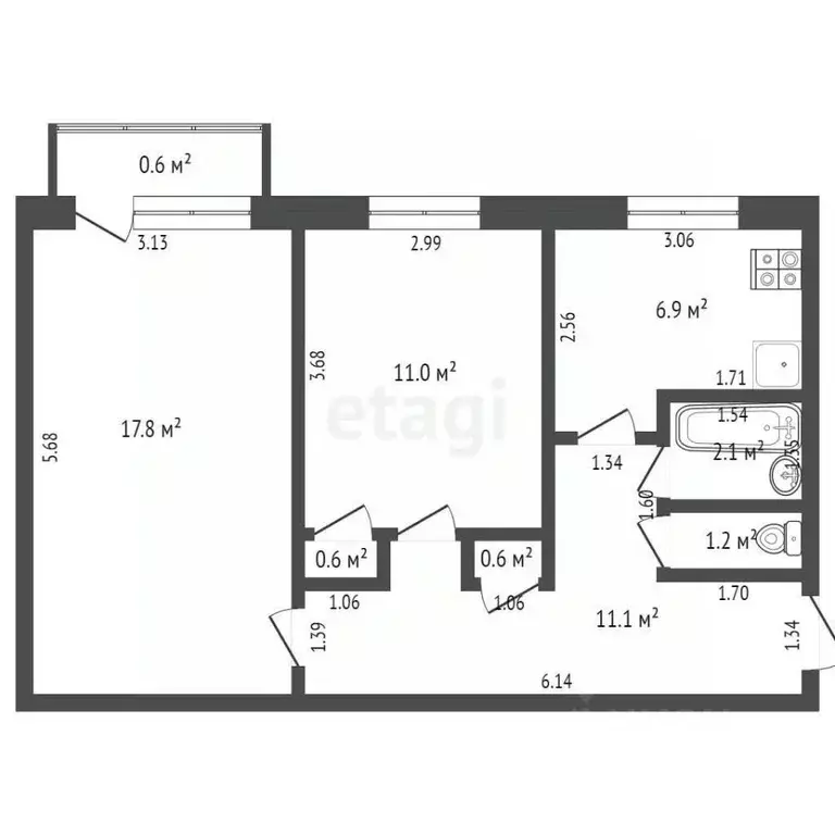 2-к кв. Забайкальский край, Чита Мысовская ул., 33 (51.3 м) - Фото 1