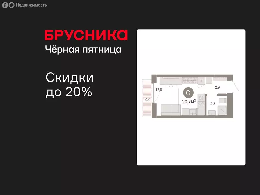 Квартира-студия: Новосибирский район, рабочий посёлок Краснообск, 3-й ... - Фото 1