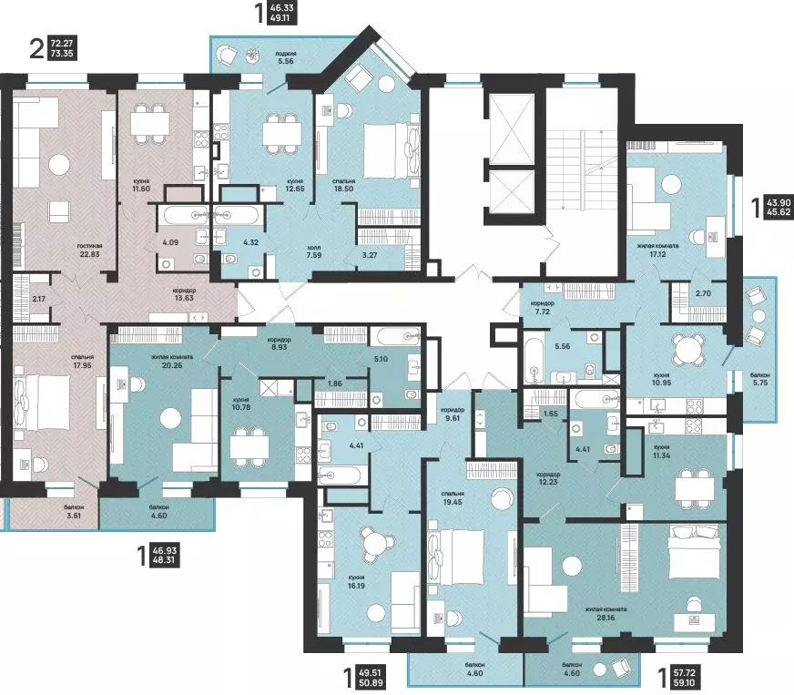 2-к кв. Архангельская область, Архангельск ул. Свободы, 16 (74.27 м) - Фото 2