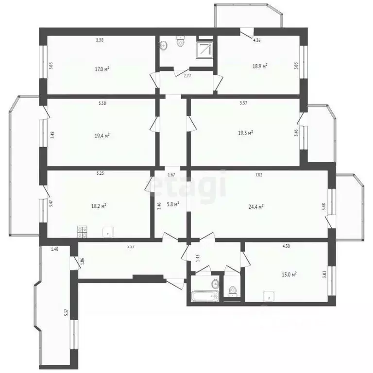 5-к кв. Тюменская область, Тюмень ул. Николая Федорова, 6 (148.4 м) - Фото 2