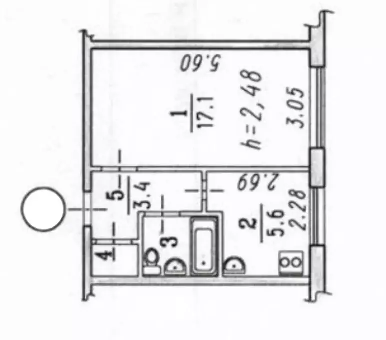 1-к кв. Омская область, Омск ул. 75-й Гвардейской Бригады, 1А (29.9 м) - Фото 2