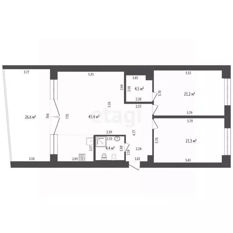 3-к кв. Севастополь Севастопольская зона ЮБК кв-л, 20А (123.4 м) - Фото 1