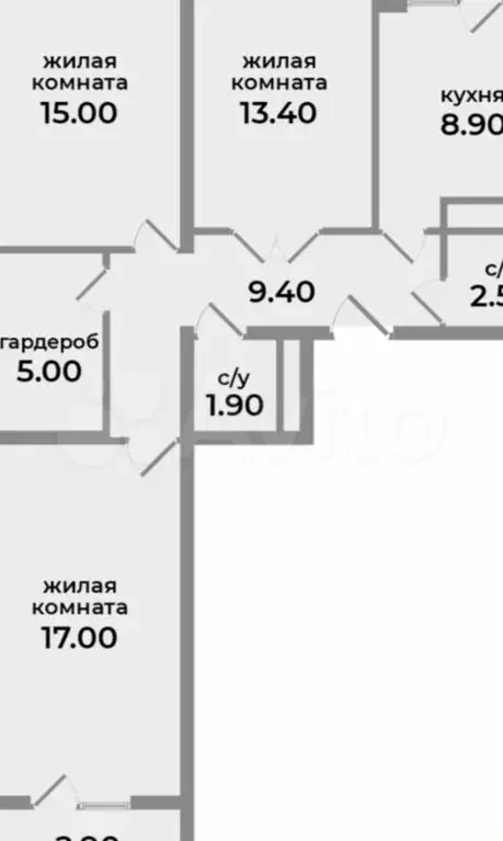 3-к. квартира, 73,8 м, 6/9 эт. - Фото 0