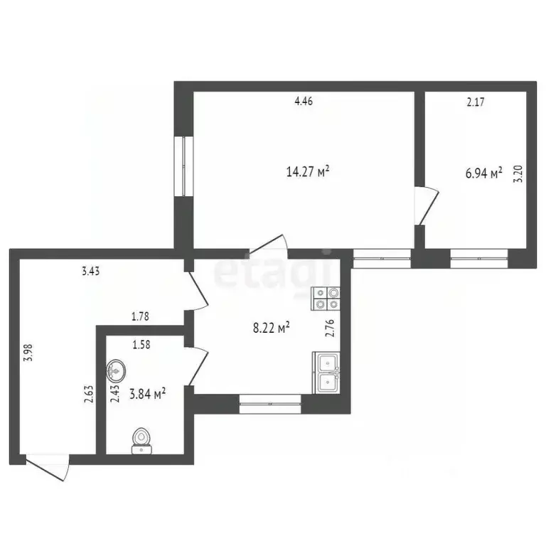 2-к кв. Владимирская область, Муром ул. Горького, 19 (40.0 м) - Фото 1