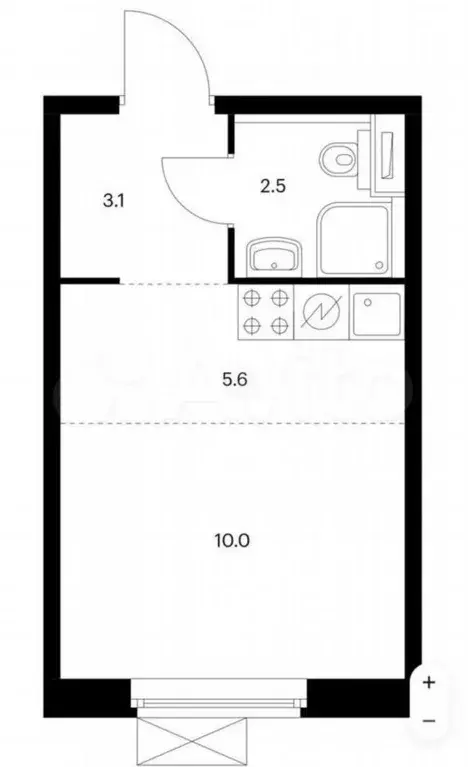 Квартира-студия, 21,5 м, 7/25 эт. - Фото 0