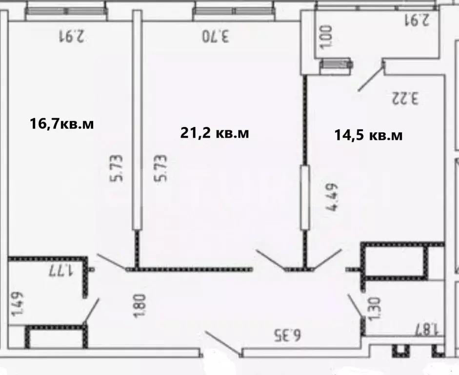 2-к кв. Московская область, Реутов Носовихинское ш., 43 (67.1 м) - Фото 2