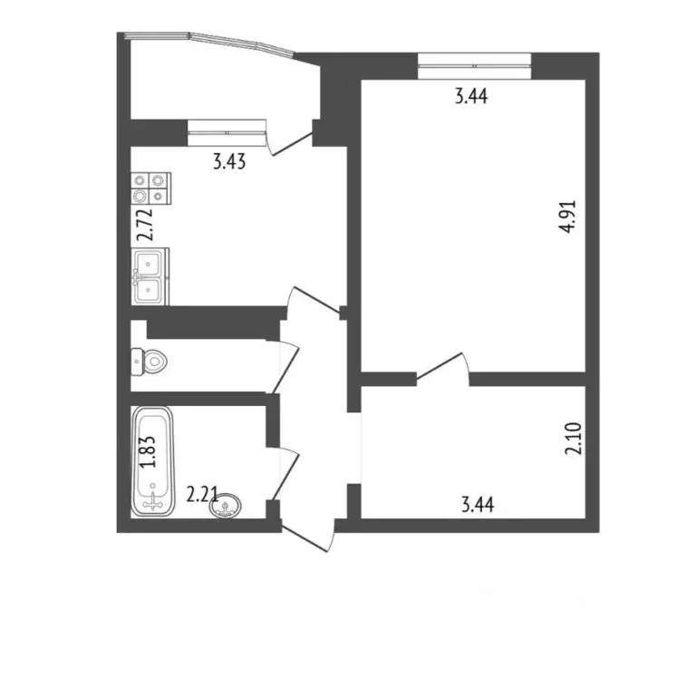 1-к кв. Тюменская область, Тюмень Широтная ул., 190 (43.0 м) - Фото 2