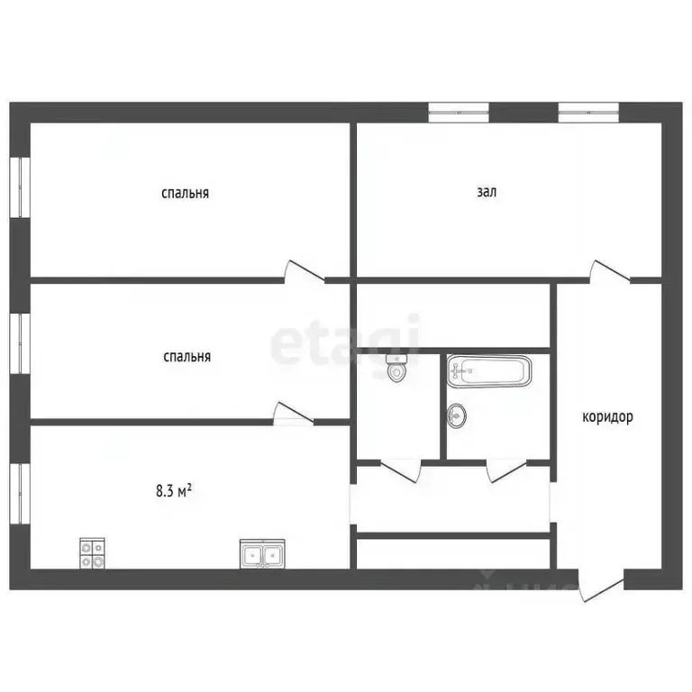 3-к кв. Белгородская область, Белгород ул. Губкина, 24к3 (60.1 м) - Фото 2