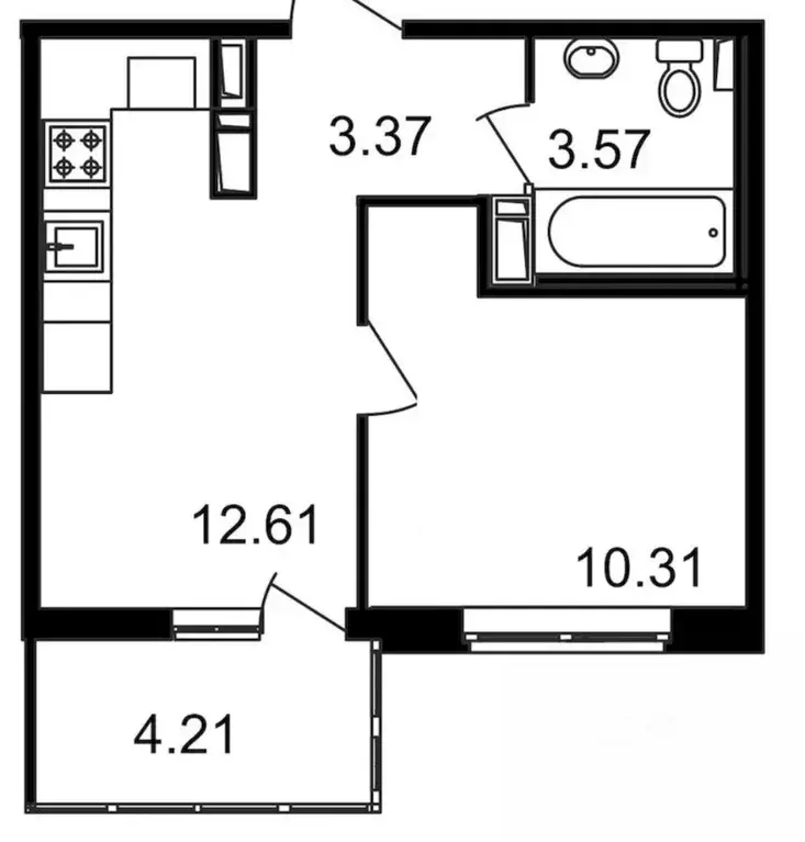 1-к кв. Санкт-Петербург Белоостровская ул., 10к1 (34.0 м) - Фото 2