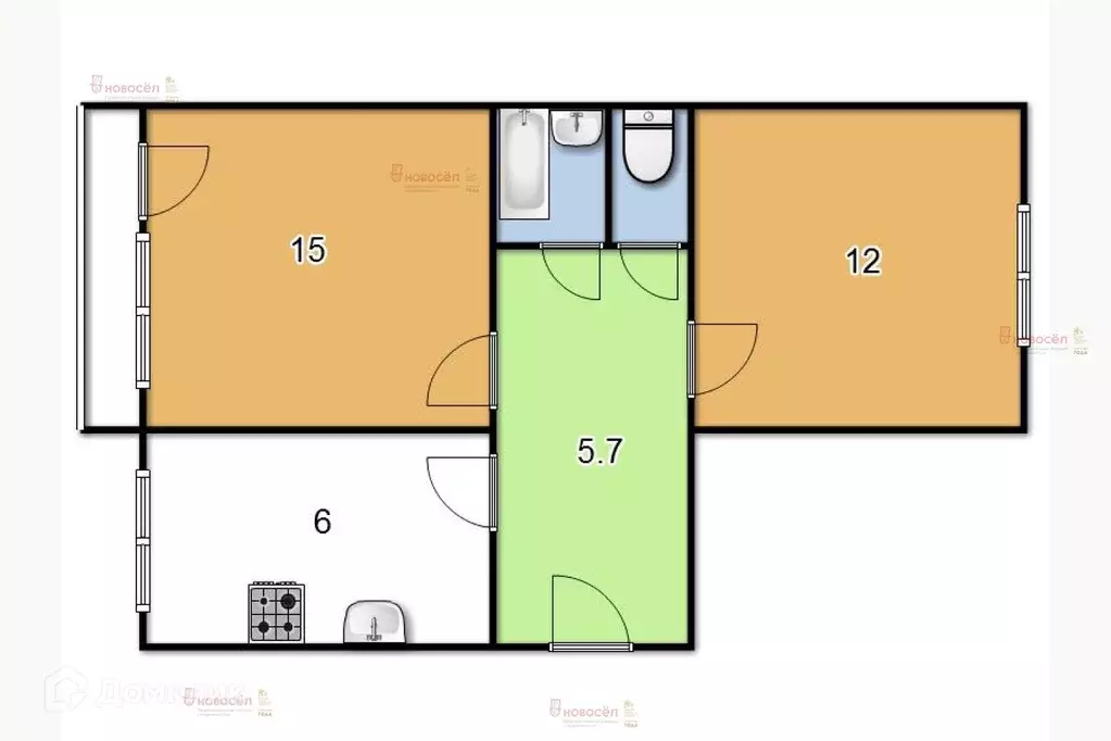 Продаётся 2-к квартира, 43.3 м - Фото 1