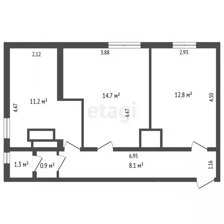 2-к кв. Архангельская область, Приморский муниципальный округ, пос. ... - Фото 1
