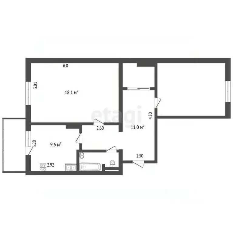 2-к кв. Ямало-Ненецкий АО, Новый Уренгой Восточный мкр, 6/5 (56.7 м) - Фото 1