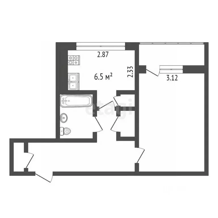 1-к кв. Мордовия, Саранск ул. Воинова, 36А (33.0 м) - Фото 1