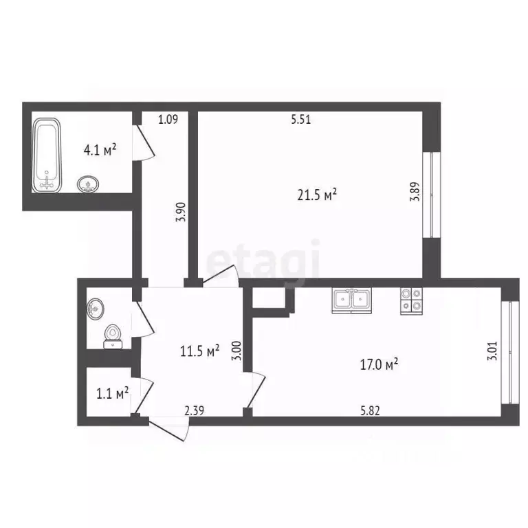 1-к кв. Ямало-Ненецкий АО, Новый Уренгой Оптимистов мкр, 10/1 (56.7 м) - Фото 1