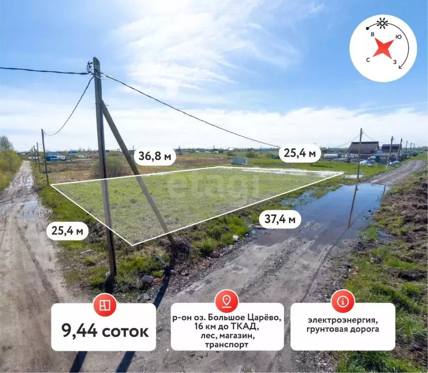 Участок в Тюменская область, Тюмень  (9.4 сот.) - Фото 1