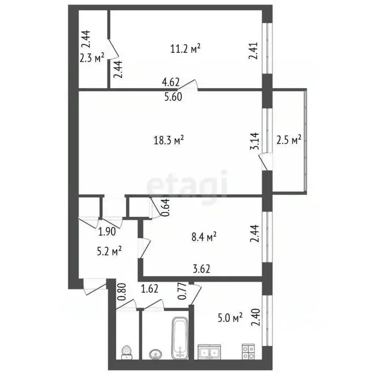 3-к кв. Санкт-Петербург просп. Ветеранов, 152К3 (54.8 м) - Фото 1