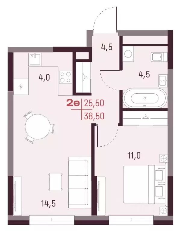 2-к кв. Свердловская область, Екатеринбург Академический мкр, 19-й ... - Фото 1