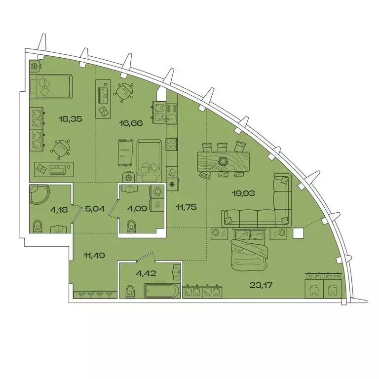 4-комнатная квартира: Иркутск, Октябрьский округ, жилой комплекс ... - Фото 1