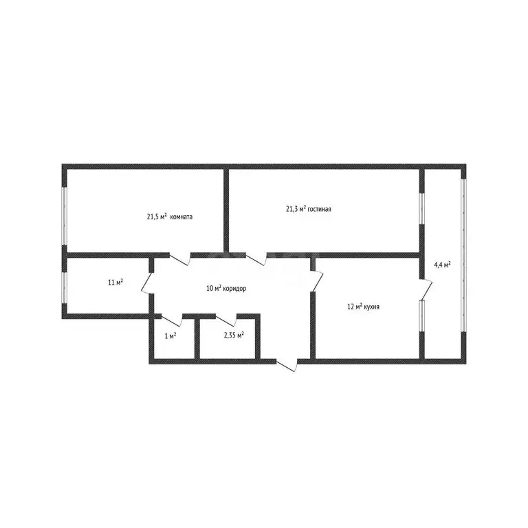 3-комнатная квартира: Махачкала, улица Ирчи Казака, 13В (83 м) - Фото 1