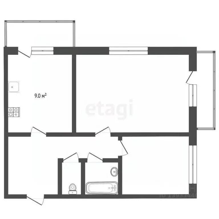 2-к кв. Тюменская область, Тюмень ул. Лесопарковая, 9 (63.0 м) - Фото 1