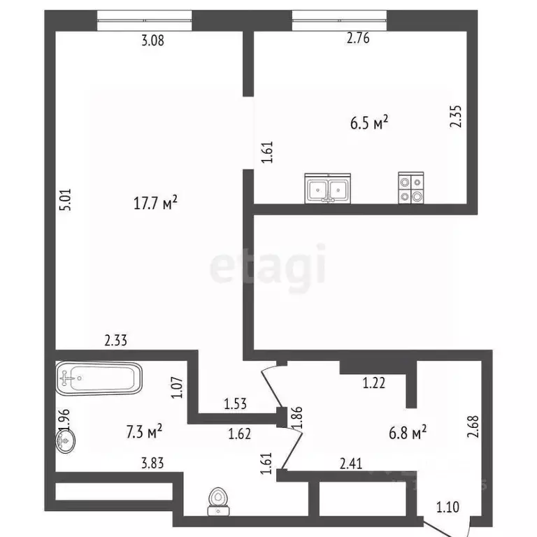 1-к кв. Московская область, Реутов Юбилейный просп., 67 (38.3 м) - Фото 2