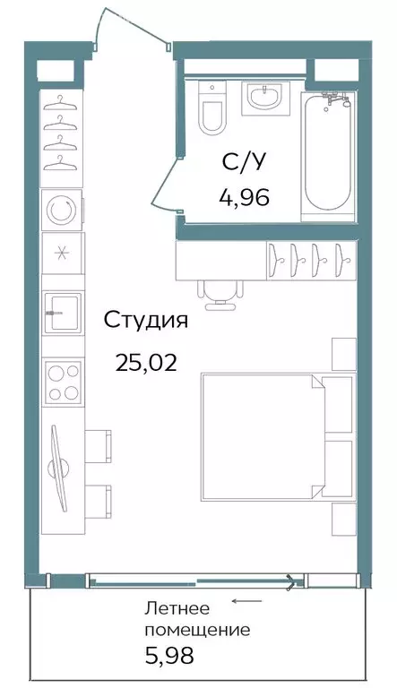 Квартира-студия: Республика Крым, Саки, курортный кластер Темпо (35.96 ... - Фото 0