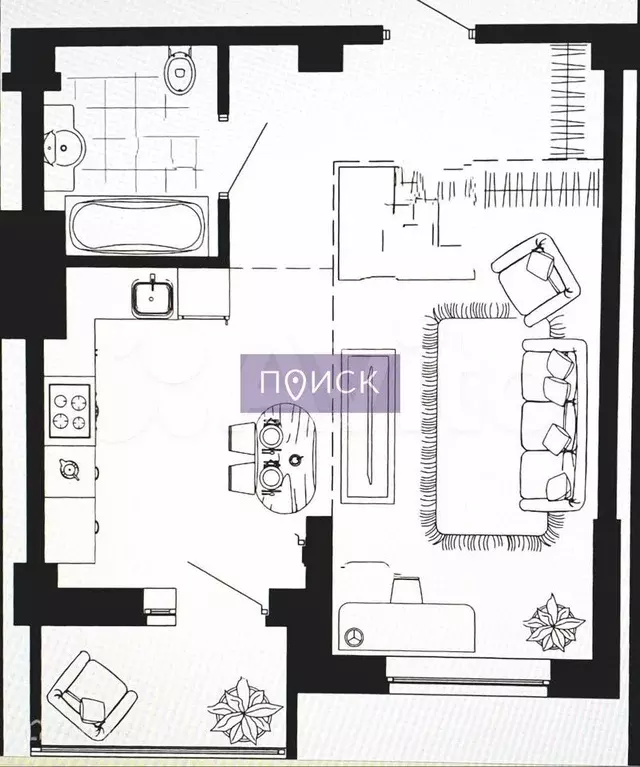 1-к. квартира, 35 м, 9/24 эт. - Фото 0