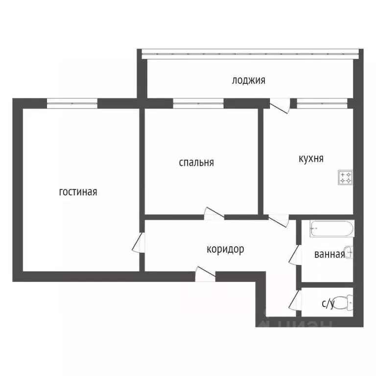 2-к кв. Курганская область, Курган ул. Дзержинского, 31Г (38.6 м) - Фото 1