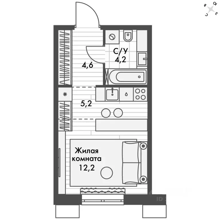 Студия Приморский край, Владивосток Снеговая Падь мкр, ул. Адмирала ... - Фото 2