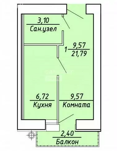 1-комнатная квартира: Рязань, Михайловское шоссе, 234к1 (21.7 м) - Фото 0