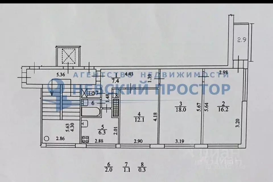 3-к кв. Санкт-Петербург просп. Маршала Жукова, 32К1 (63.4 м) - Фото 1