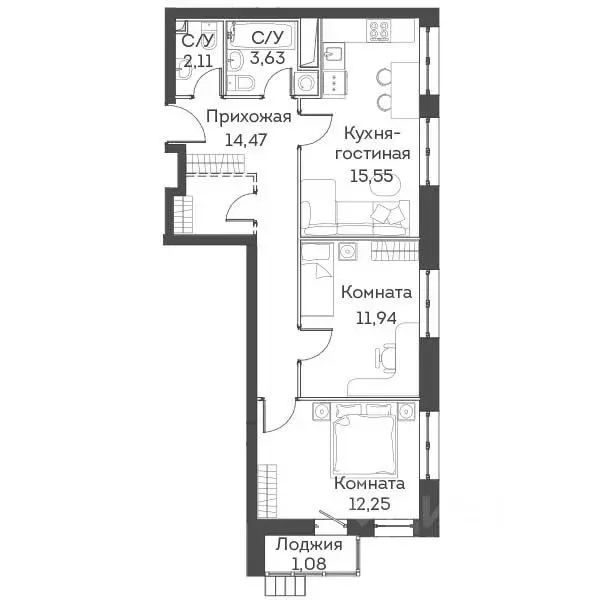 3-к кв. Москва Муравская ул., 42к1 (62.0 м) - Фото 1