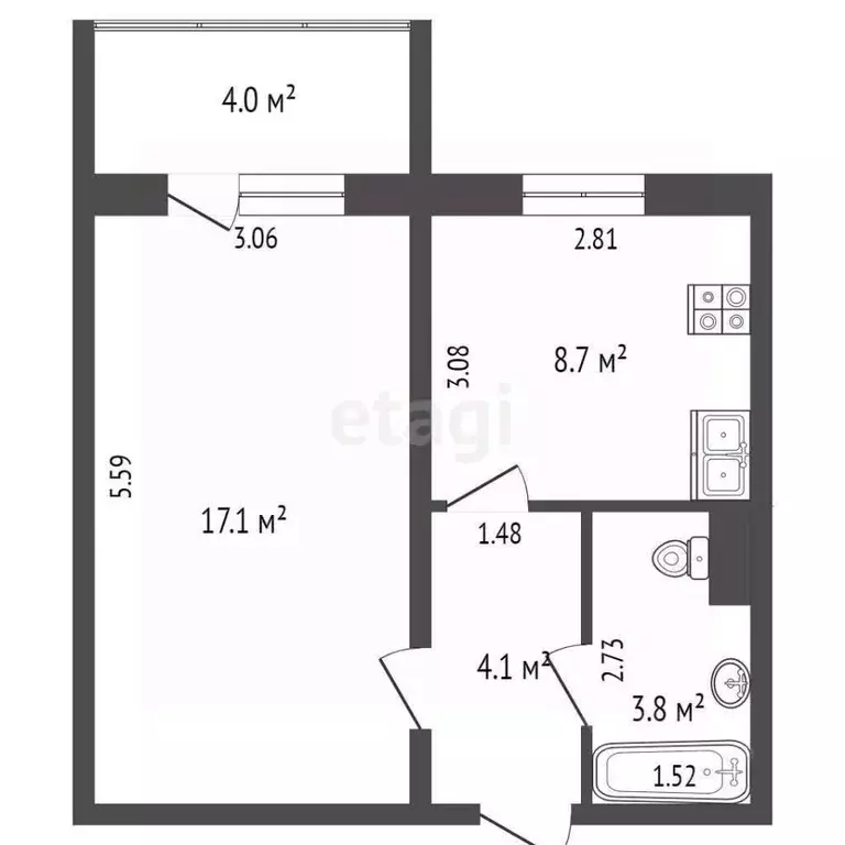 1-к кв. Хабаровский край, Хабаровский район, с. Мирное, Солнечный ... - Фото 2