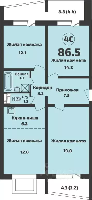 3-к кв. Новосибирская область, Новосибирский район, Станционный ... - Фото 0