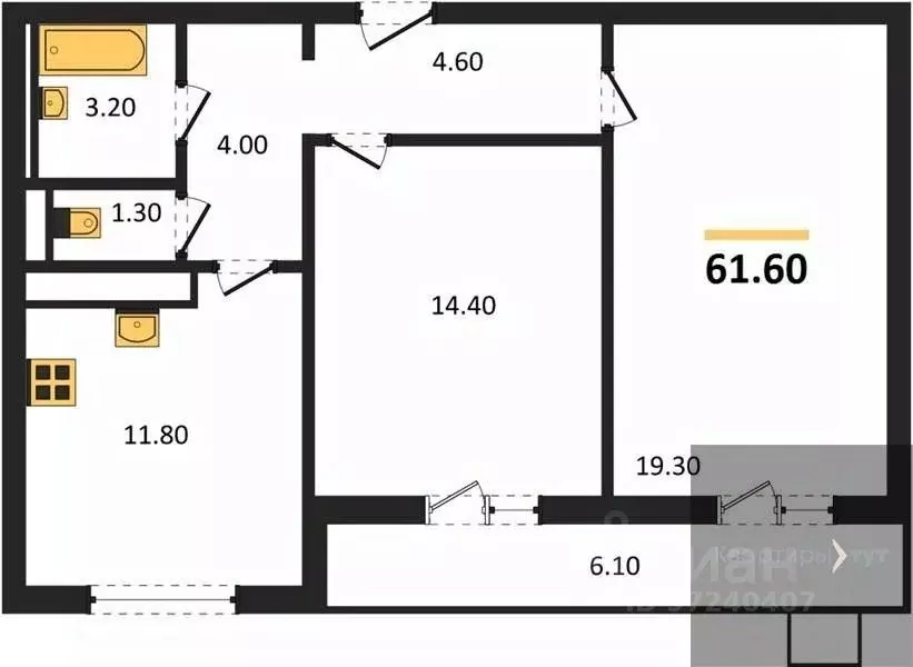 2-к кв. Воронежская область, Воронеж ул. Загоровского, 5/4 (61.6 м) - Фото 0