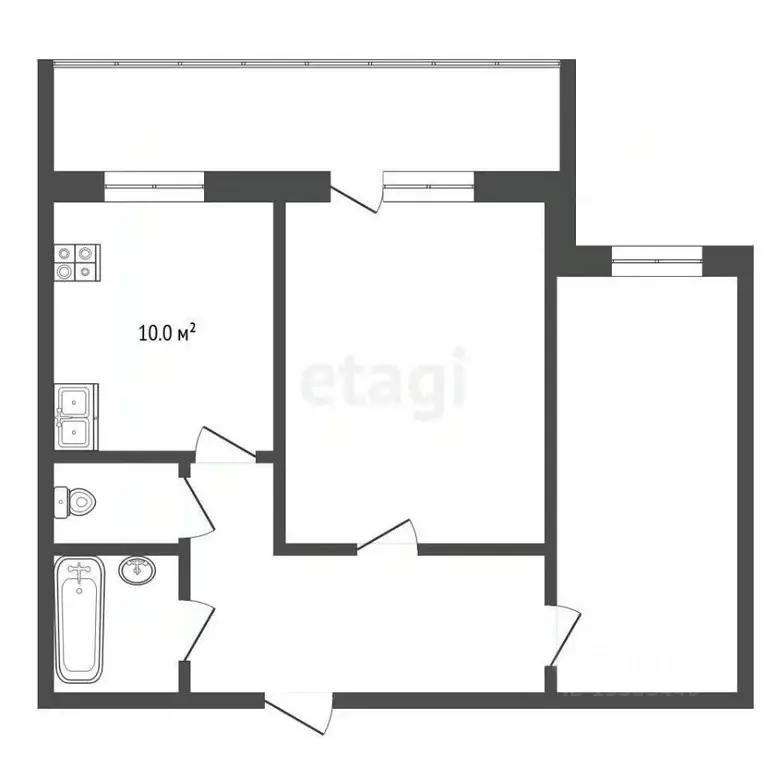 2-к кв. Тюменская область, Тюмень ул. Щербакова, 142к3 (48.0 м) - Фото 1