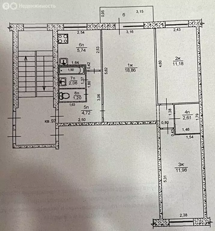 3-комнатная квартира: Ульяновск, Камышинская улица, 24 (58.4 м) - Фото 1