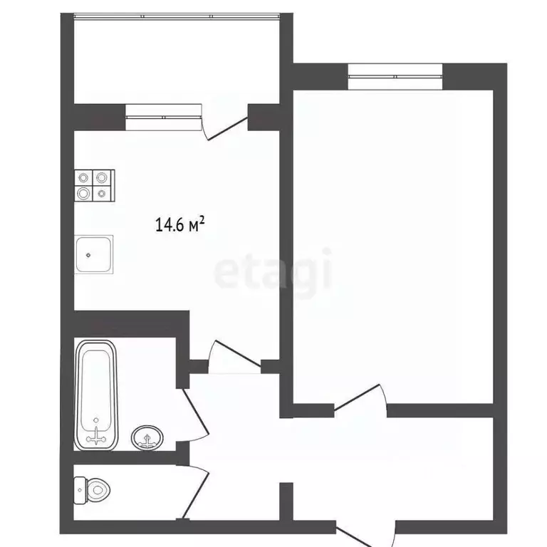 1-к кв. Тюменская область, Тюмень ул. Николая Федорова, 17 (37.0 м) - Фото 2