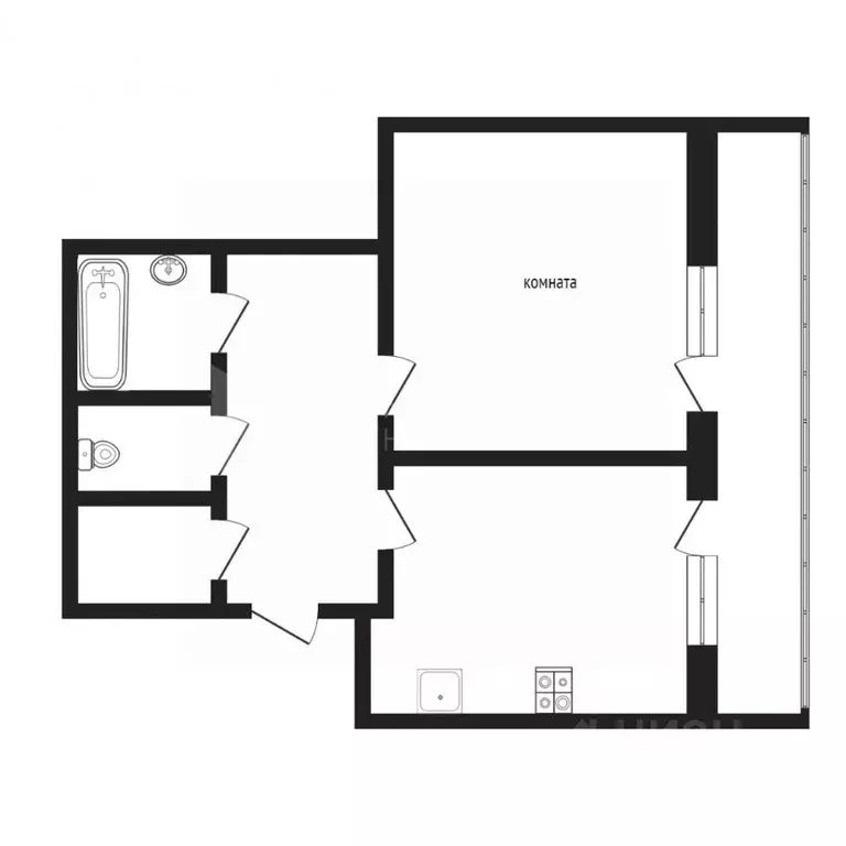 1-к кв. Тюменская область, Тюмень ул. Бориса Житкова, 4 (50.0 м) - Фото 2