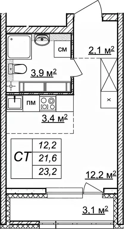 Студия Нижегородская область, Нижний Новгород Кузнечиха Город жилой ... - Фото 1