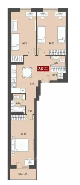3-к кв. Пермский край, Пермь Пушкарская ул., 142А (80.0 м) - Фото 1
