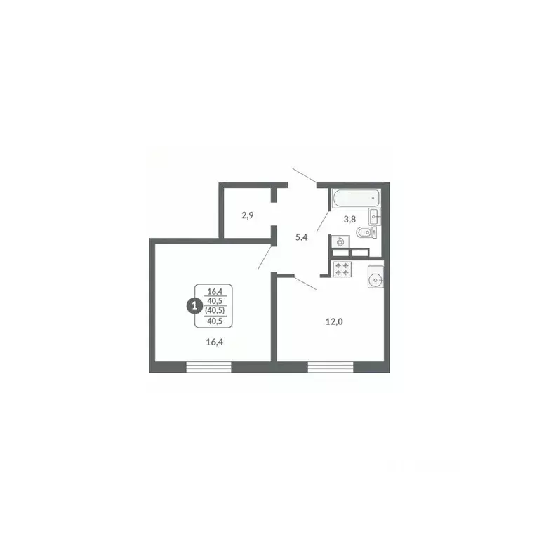 1-к кв. Кировская область, Киров ул. Потребкооперации, 34к1 (40.5 м) - Фото 1