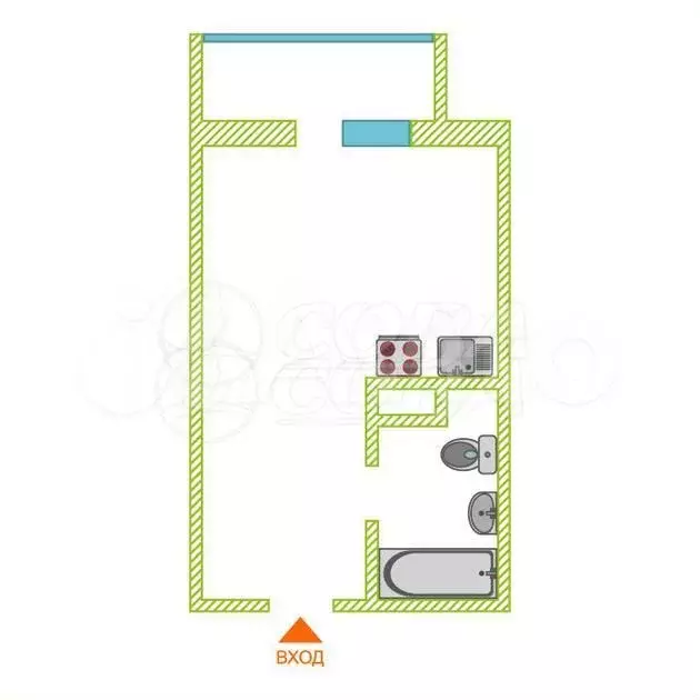 Квартира-студия, 21 м, 9/19 эт. - Фото 0