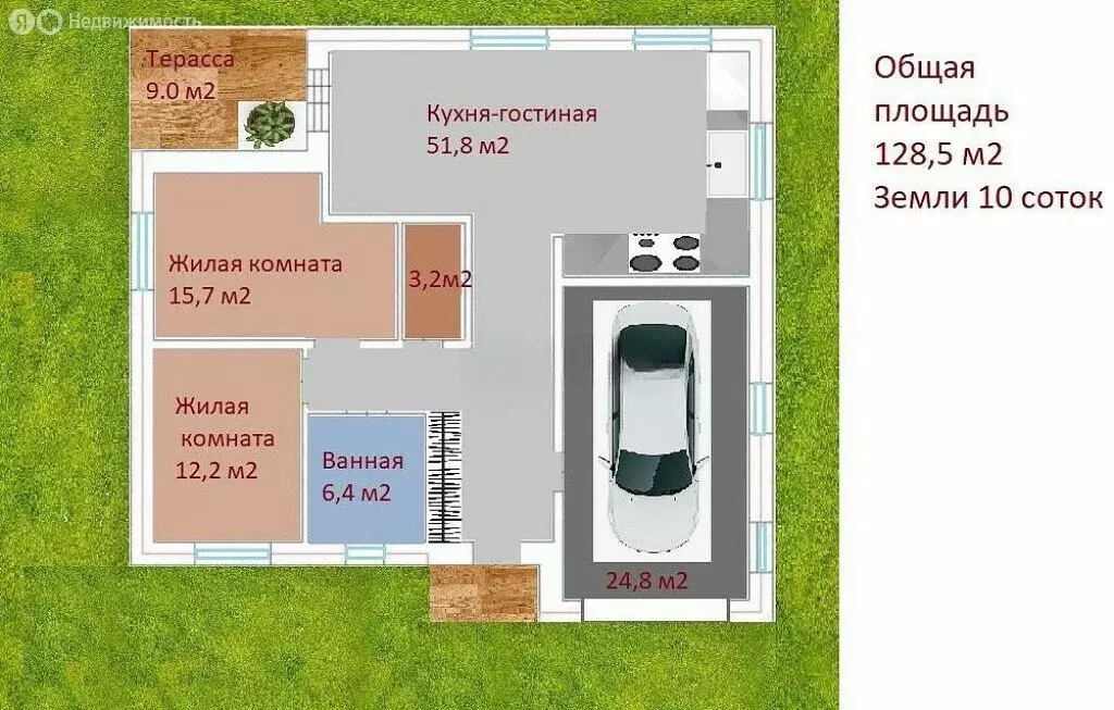 Дом в Тюменский район, село Кулига, Бирюзовая улица (128.5 м) - Фото 1