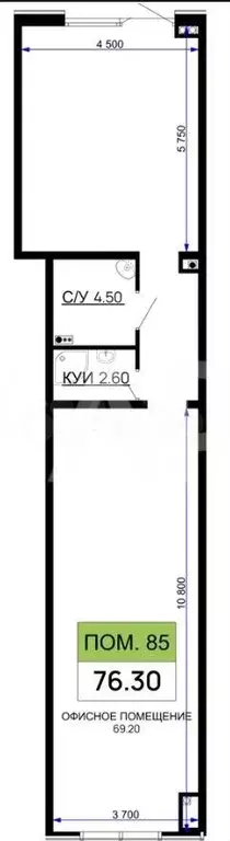 Продам помещение свободного назначения, 76.3 м - Фото 0