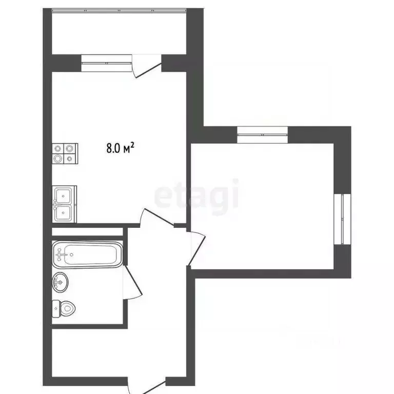 1-к кв. Ямало-Ненецкий АО, Новый Уренгой Энтузиастов мкр, 1 (34.7 м) - Фото 1