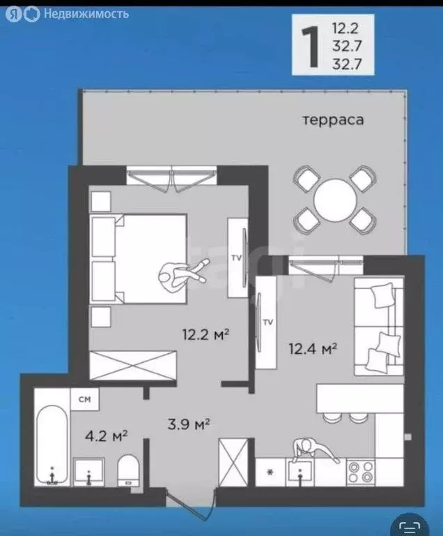 1-комнатная квартира: посёлок Прибрежное, улица Южное Полукольцо, 6к1 ... - Фото 1