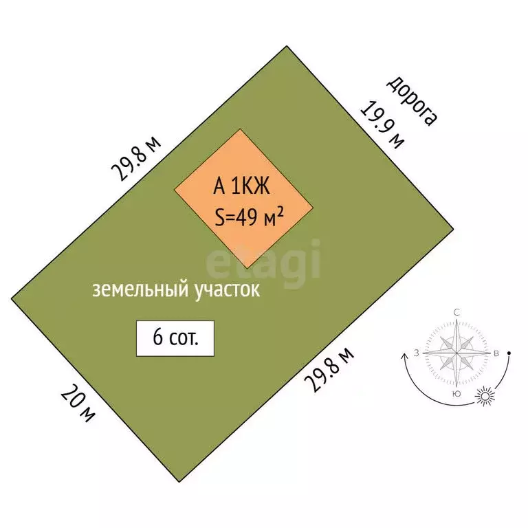 Дом в село Чикча, КП Вишня, Вишневая улица (49 м) - Фото 1