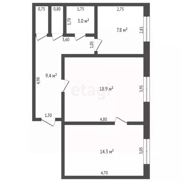 2-к кв. Кемеровская область, Кемерово Ноградская ул., 2 (56.1 м) - Фото 1
