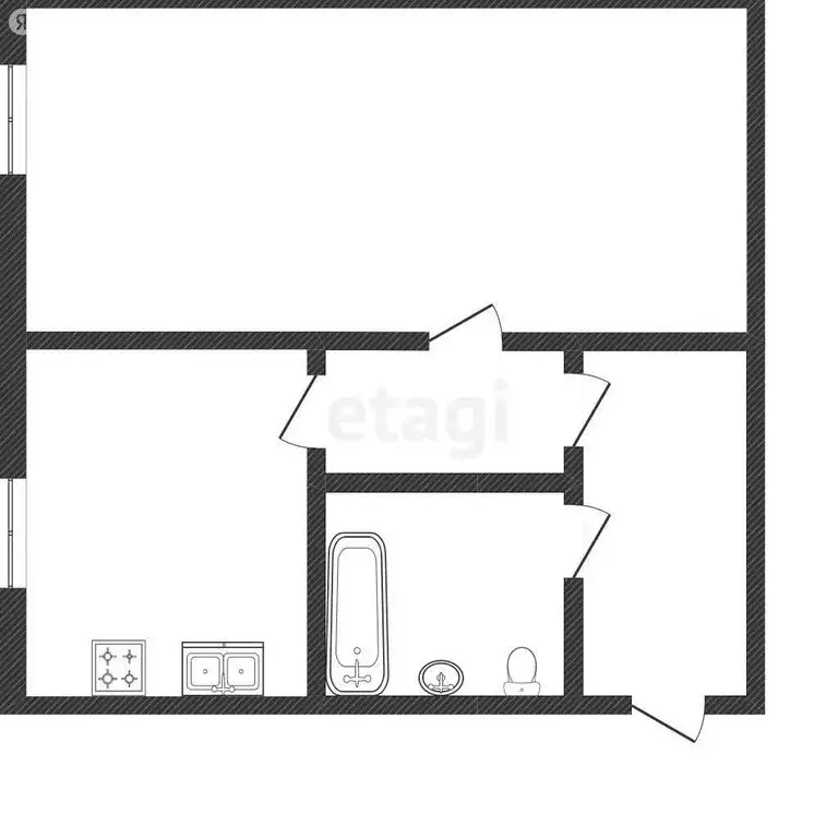 1-комнатная квартира: Тюмень, улица Луначарского, 57 (30.2 м) - Фото 1
